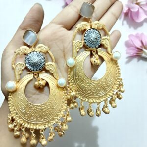 Traditional Brass Gold-Plated Chandbali Earrings
