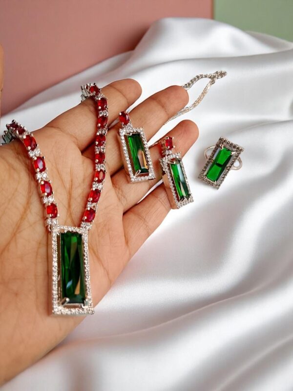 Luxury AD Necklace, Earrings & Ring Set - Image 7