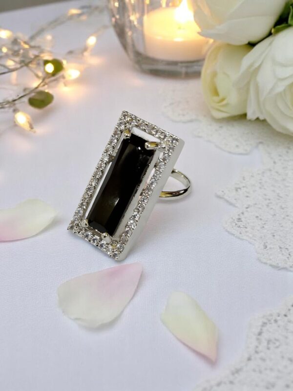 Modern Rectangular AD Stone Finger Ring - Image 4