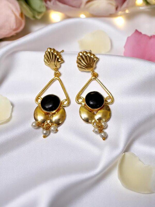 Elegant Gold-Plated Drop Earrings - Image 2