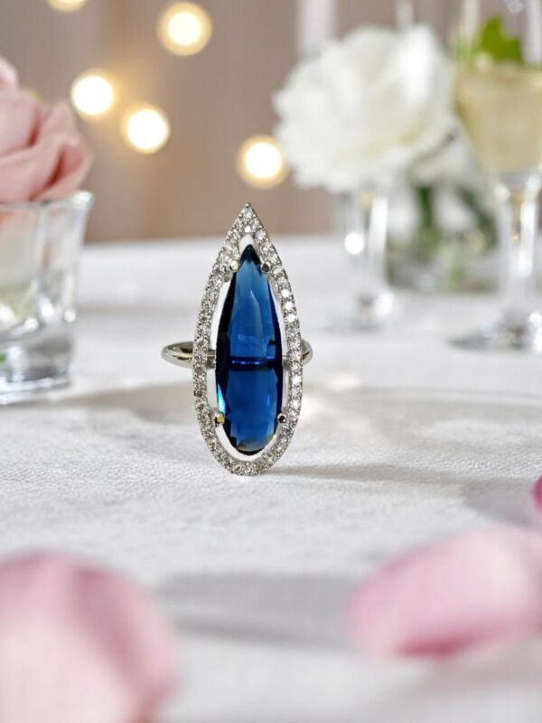 Sophisticated Teardrop AD Stone Finger Ring - Image 5