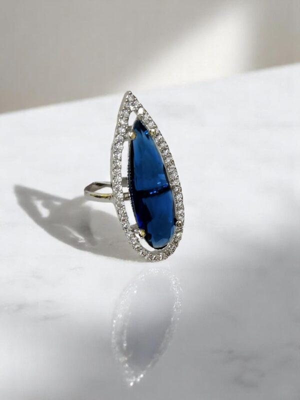 Sophisticated Teardrop AD Stone Finger Ring - Image 6