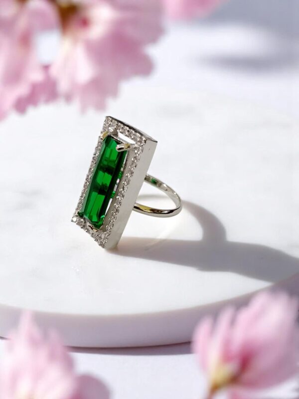 Modern Rectangular AD Stone Finger Ring - Image 2