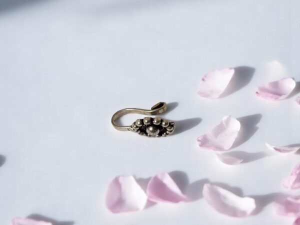 Antique Floral German Silver Nose Pin 3 pcs set - Image 8