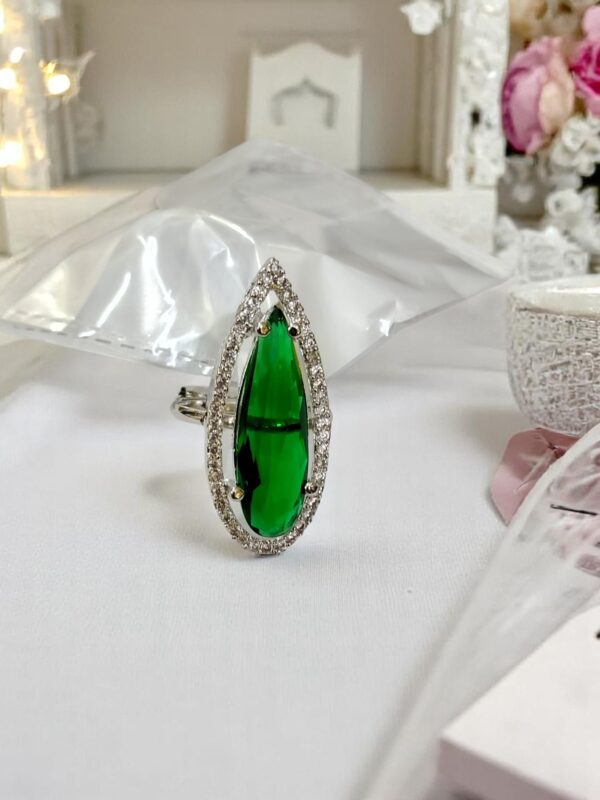 Sophisticated Teardrop AD Stone Finger Ring - Image 8