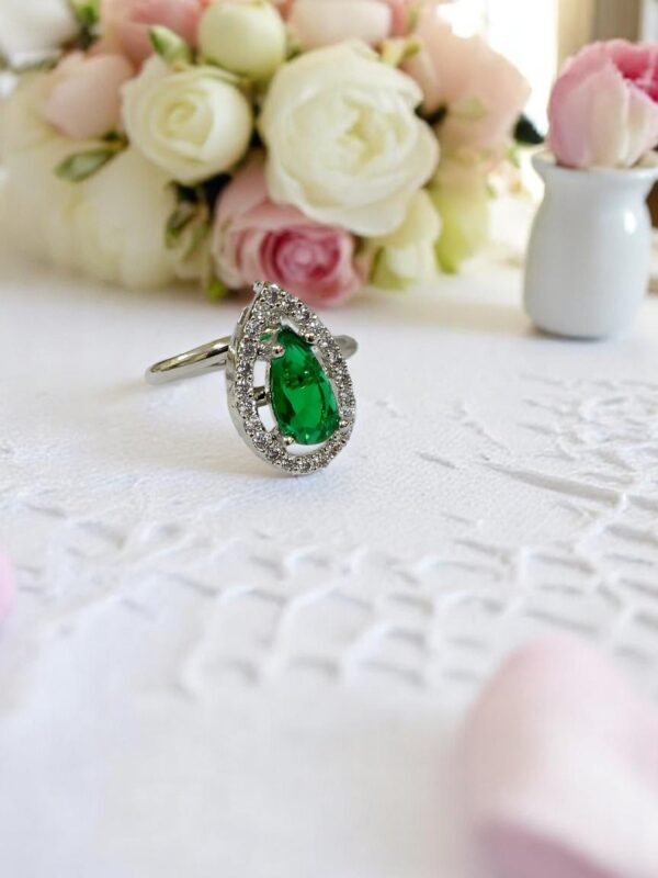 Elegant Teardrop AD Stone Finger Ring - Image 2