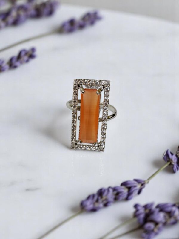 Modern Rectangular AD Stone Finger Ring - Image 6
