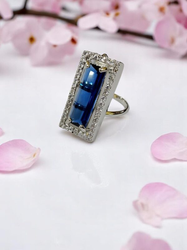 Modern Rectangular AD Stone Finger Ring - Image 5