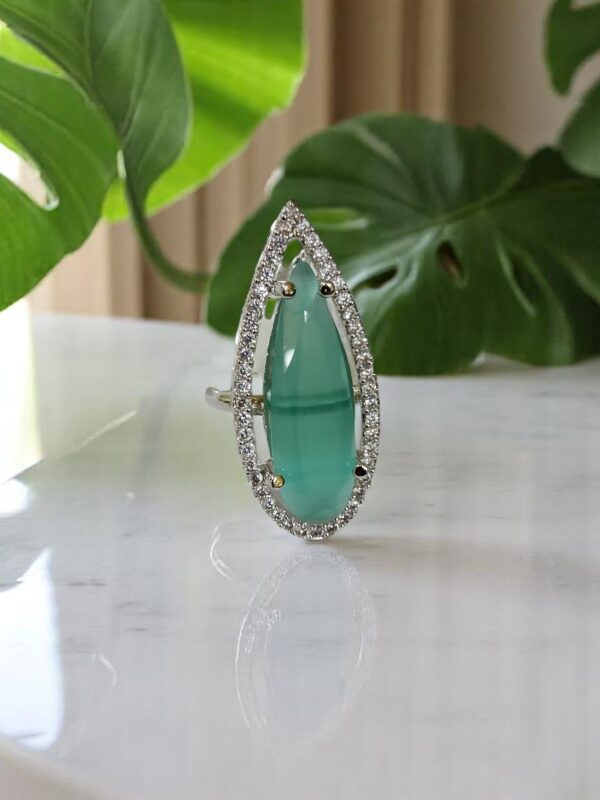 Sophisticated Teardrop AD Stone Finger Ring - Image 7