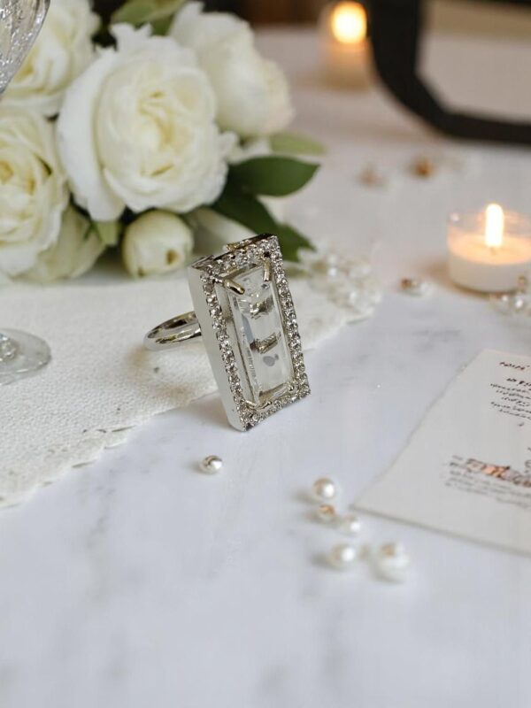 Modern Rectangular AD Stone Finger Ring - Image 8
