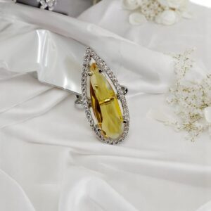 Sophisticated Teardrop AD Stone Finger Ring