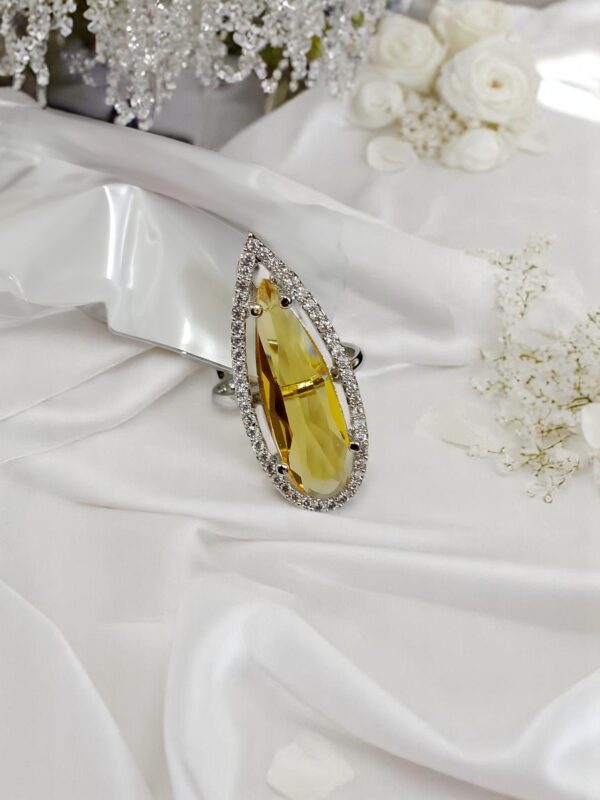 Sophisticated Teardrop AD Stone Finger Ring