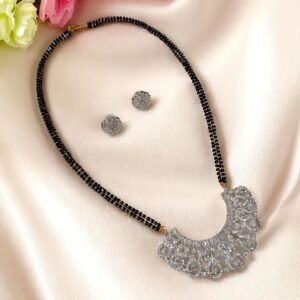 Gorgeous AD Stone Mangalsutra with Matching Earrings