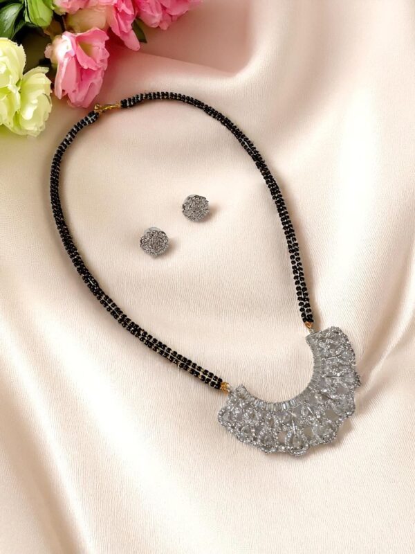 Gorgeous AD Stone Mangalsutra with Matching Earrings