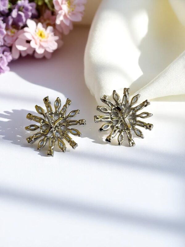White Ad Stone Earring Pair - Image 4