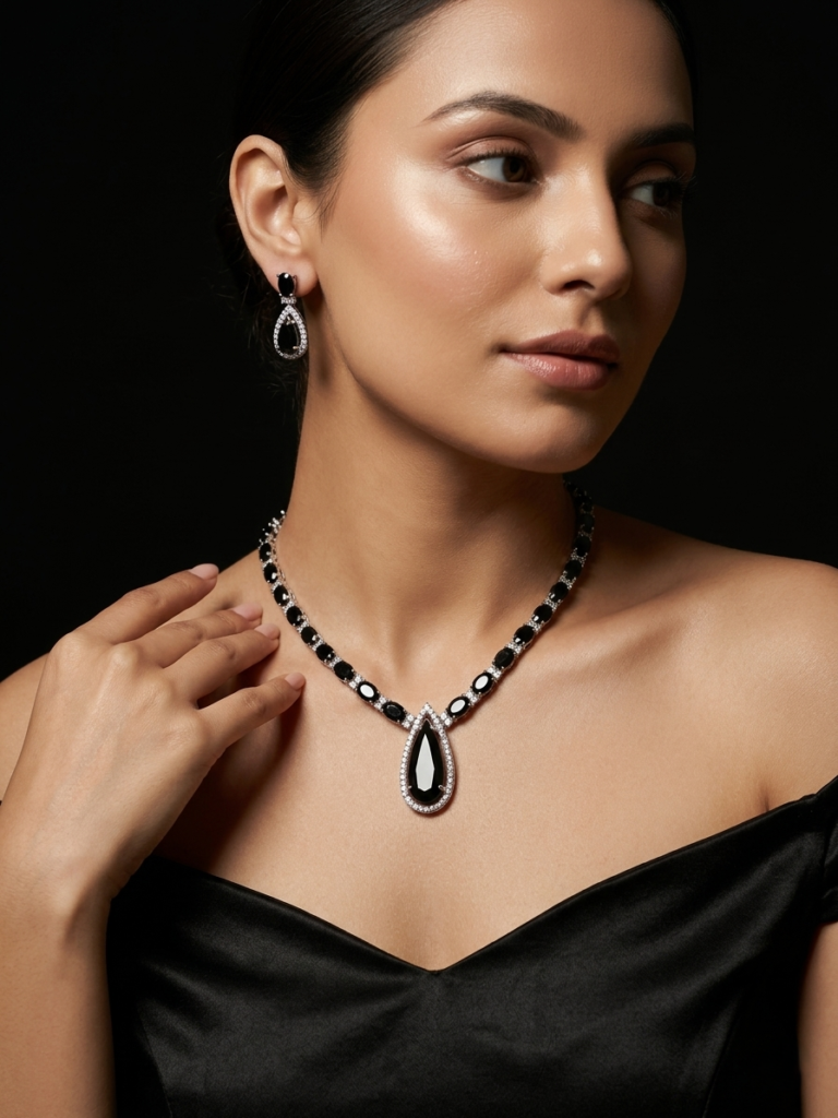 Elegant AD Necklace & Earring Set – Timeless Design
