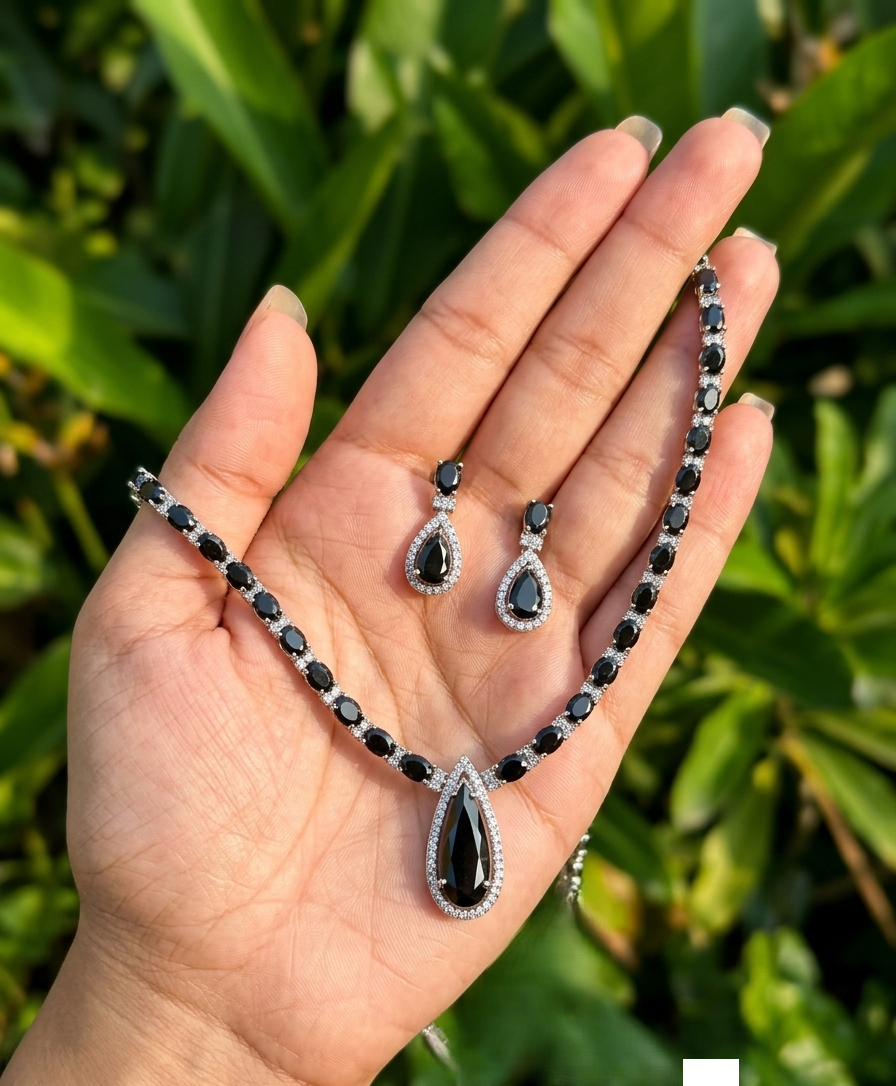 Elegant AD Necklace & Earring Set – Timeless Design - Image 2