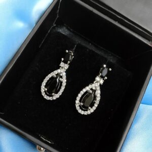 Black Ad Stone Earring Pair