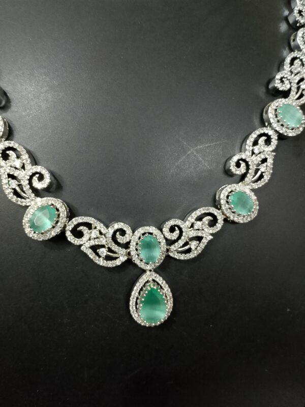 Sky Ad Stone Necklace With Earring Pair - Image 2