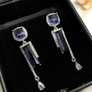 Purple Ad Stone Earring Pair