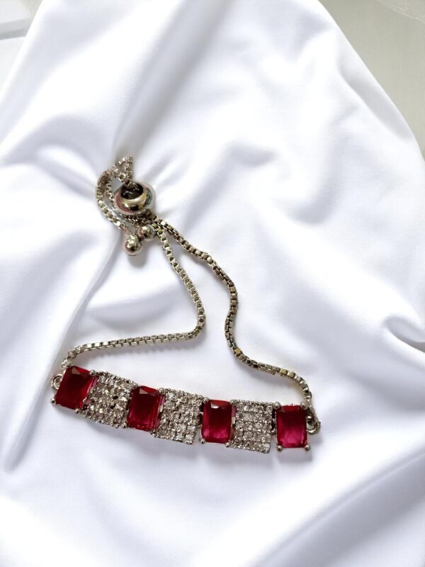 Red Color Adjustable Ad Bracelet - Image 3