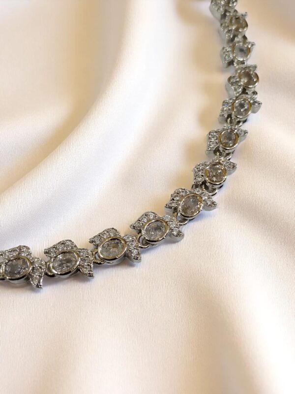Elegant White AD Necklace & Earring Set - Image 3
