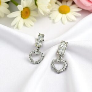White Ad Stone Earring Pair
