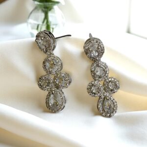 White Ad Stone Earring Pair