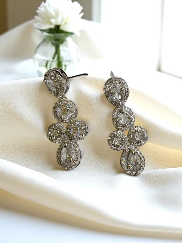 White Ad Stone Earring Pair