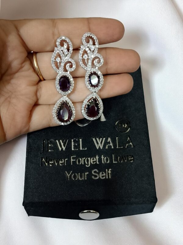 Purple Ad Stone Earring Pair - Image 2