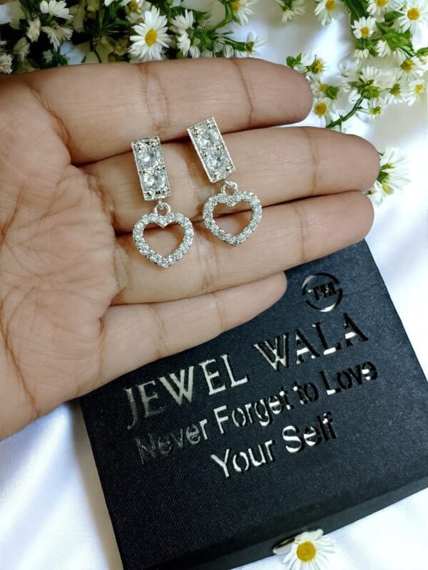 White Ad Stone Earring Pair - Image 2