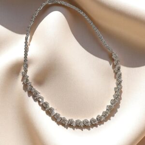 Elegant White AD Necklace & Earring Set