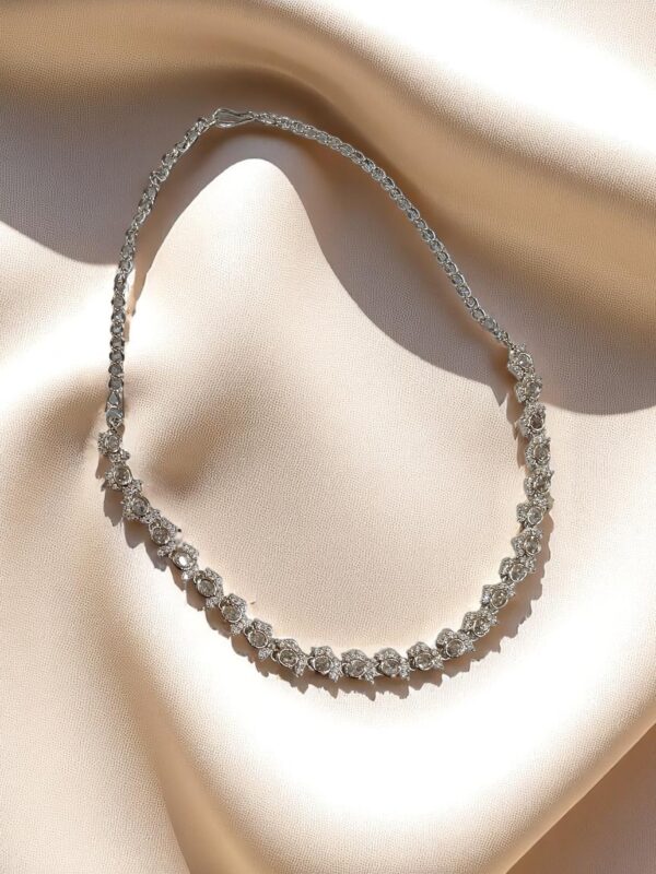 Elegant White AD Necklace & Earring Set