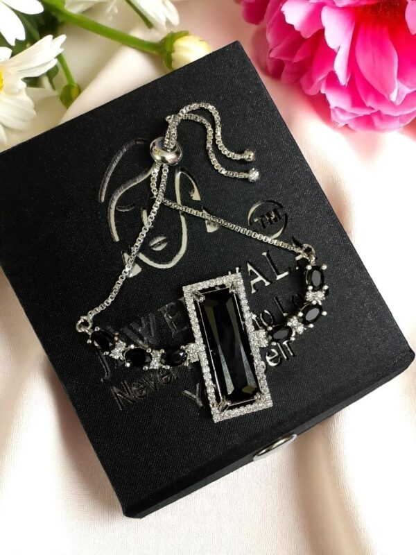 Elegant Black AD Stone Adjustable Bracelet - Image 3