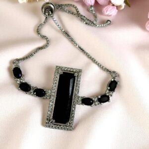 Elegant Black AD Stone Adjustable Bracelet