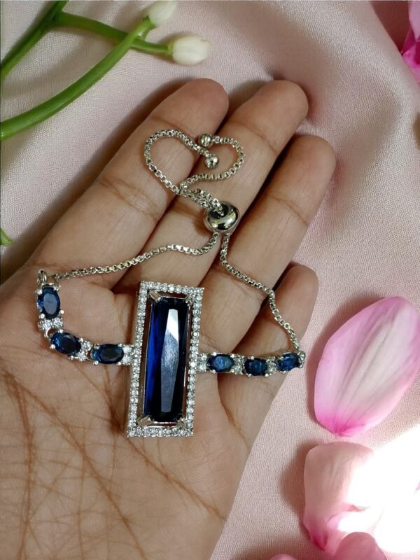 Elegant Blue AD Stone Adjustable Bracelet - Image 2