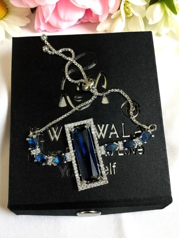 Elegant Blue AD Stone Adjustable Bracelet - Image 3