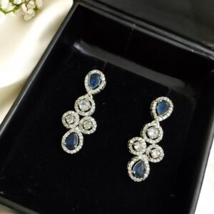 Blue Ad Stone Earring Pair