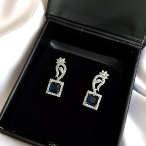 Blue Ad Stone Small Earring Pair