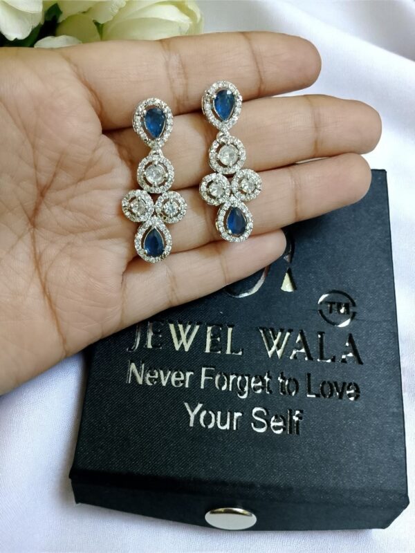 Blue Ad Stone Earring Pair - Image 2