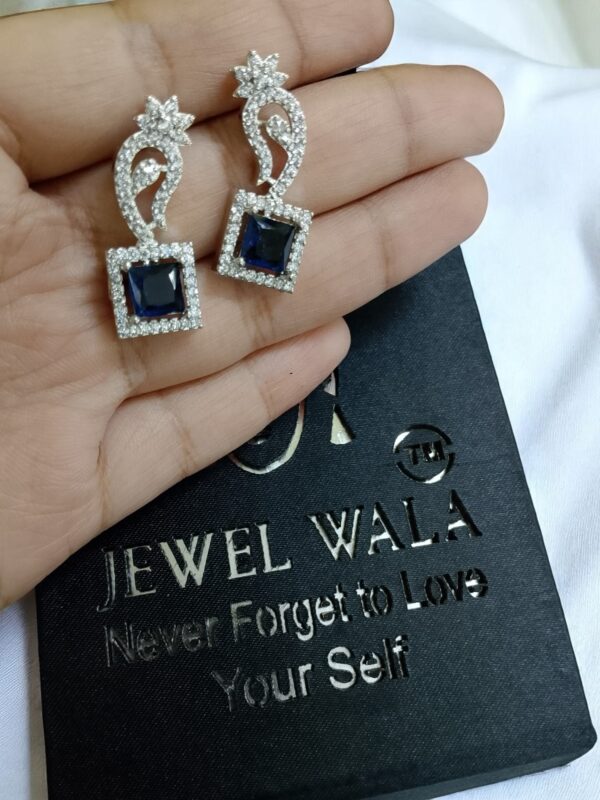 Blue Ad Stone Small Earring Pair - Image 2