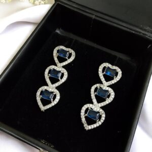 Blue Ad Stone Earring Pair