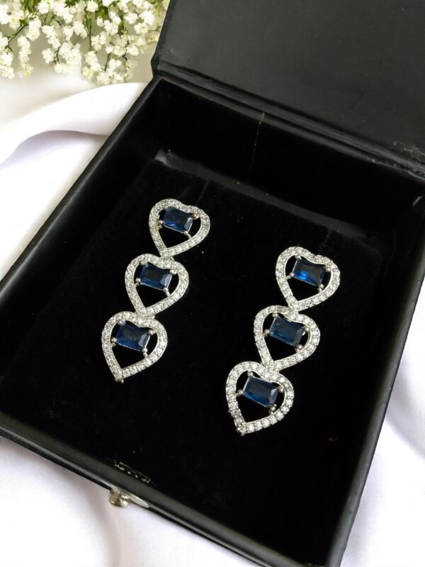 Blue Ad Stone Earring Pair