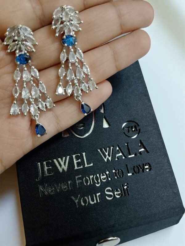 Blue Ad Stone Drop-Style Earring Pair - Image 3