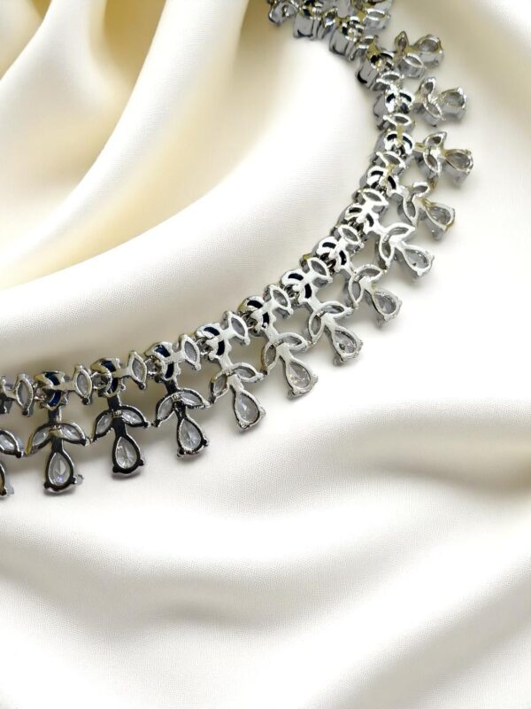 Luxury Blue AD Necklace, Earrings & Ring Set - Image 3