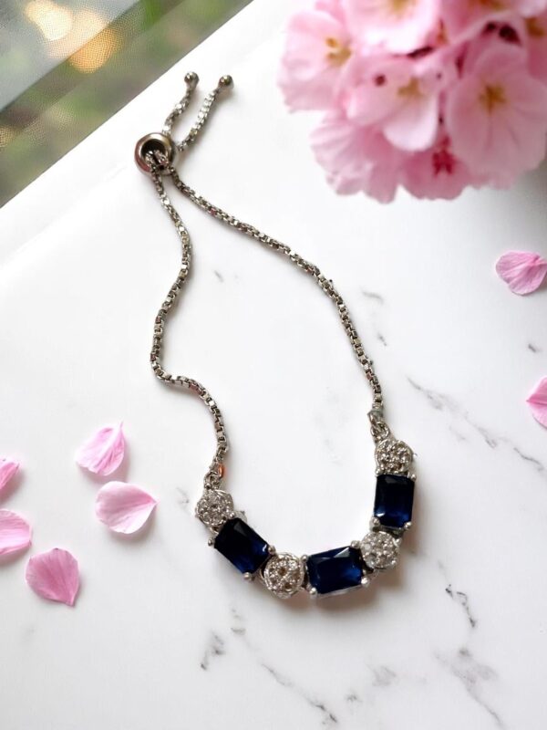Stylish Blue Stone Adjustable Bracelet
