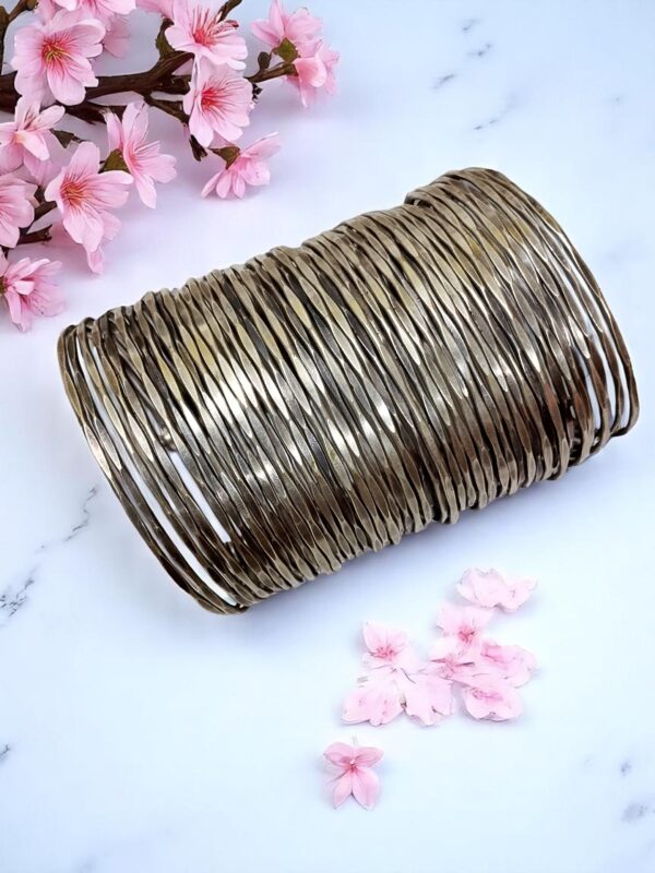 Classic Textured Metal Cuff Bangles Set
