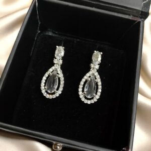 White Ad Stone Earring Pair