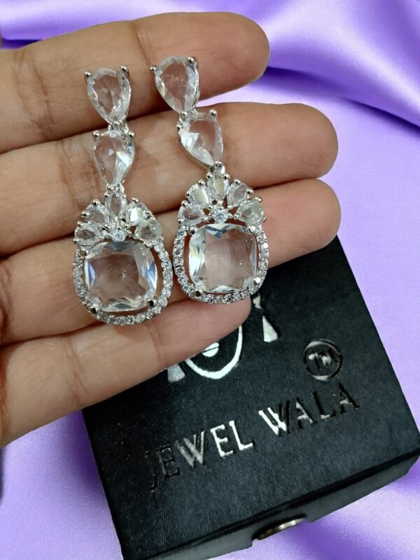 Classic Teardrop American Diamond Earrings - Image 2