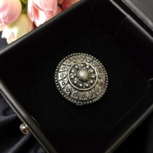 Antique Oxidised Silver Tone Statement Ring